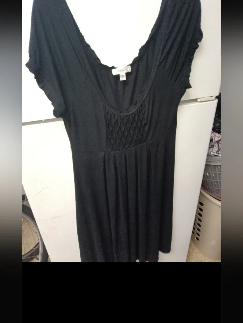 dressbarn Black Scoop-Neck Midi Dress
